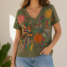 Load image into Gallery viewer, Otomí Embroidered Tee-L