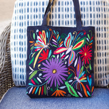 Load image into Gallery viewer, Otomí Embroidered Denim Tote