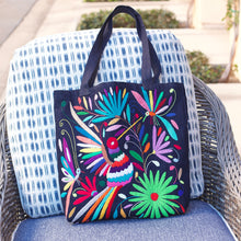 Load image into Gallery viewer, Otomí Embroidered Denim Tote