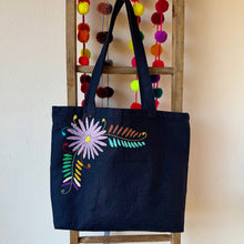 Load image into Gallery viewer, Otomí Embroidered Denim Tote
