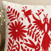 Load image into Gallery viewer, Otomi Embroidered Pillow Cover-Red