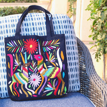 Load image into Gallery viewer, Otomí Embroidered Denim Tote