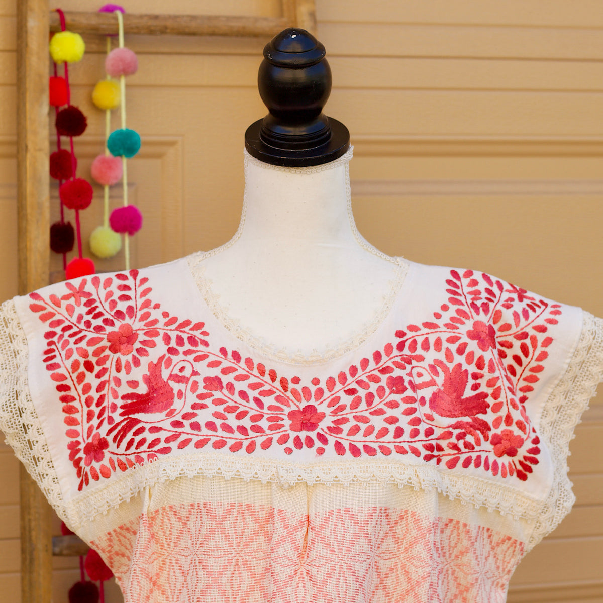 oaxacan embroidered dress Flores Oaxaca Embroidered Dress