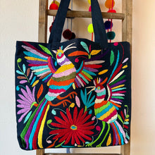 Load image into Gallery viewer, Otomí Embroidered Denim Tote