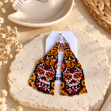Load image into Gallery viewer, Huichol–Wixárika Calavera Earrings