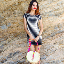 Load image into Gallery viewer, Straw Palm Circle bag