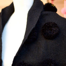 Load image into Gallery viewer, Pompom Wool Shawl Black