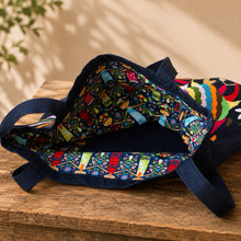 Load image into Gallery viewer, Otomí Embroidered Denim Tote