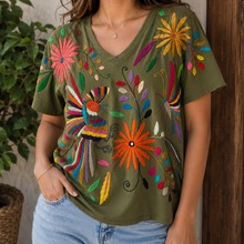 Load image into Gallery viewer, Otomí Embroidered Tee-L