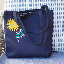 Load image into Gallery viewer, Otomí Embroidered Denim Tote