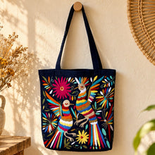 Load image into Gallery viewer, Otomí Embroidered Denim Tote