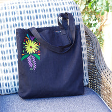 Load image into Gallery viewer, Otomí Embroidered Denim Tote