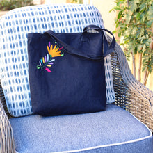 Load image into Gallery viewer, Otomí Embroidered Denim Tote