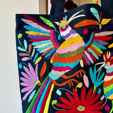 Load image into Gallery viewer, Otomí Embroidered Denim Tote