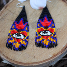 Load image into Gallery viewer, Evil  Eye - Heart  Huichol Earrings
