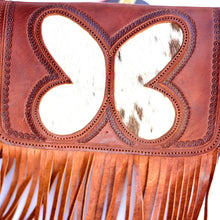 Load image into Gallery viewer, Leather Butterfly Fringe Crossbody Bag
