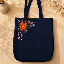 Load image into Gallery viewer, Otomí Embroidered Denim Tote
