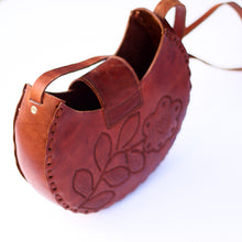Load image into Gallery viewer, Leather Crossbody Bag – Floral Mexican Artisan Purse
