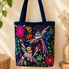 Load image into Gallery viewer, Otomí Embroidered Denim Tote

