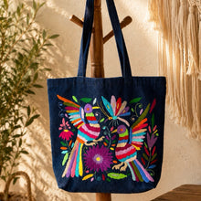 Load image into Gallery viewer, Otomí Embroidered Denim Tote

