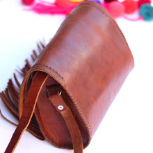 Load image into Gallery viewer, Leather Butterfly Fringe Crossbody Bag
