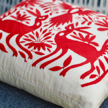 Load image into Gallery viewer, Otomi Embroidered Pillow Cover-Red

