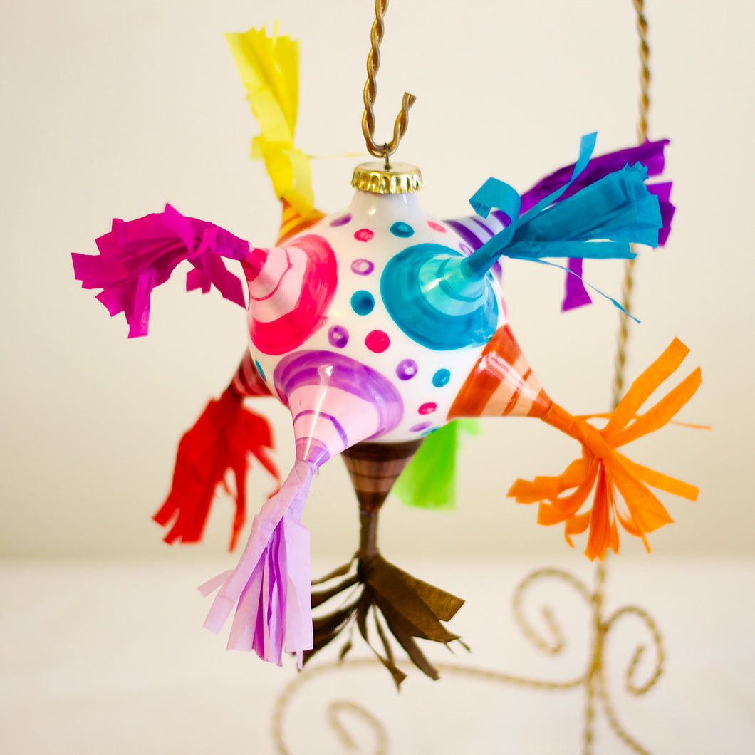 Hand-Blown Glass Piñata Ornament