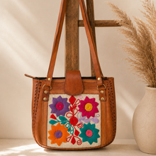Load image into Gallery viewer, Embroidered Leather Shoulder Bag
