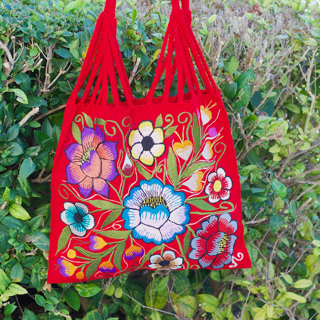 Handwoven Cotton Flower Tote