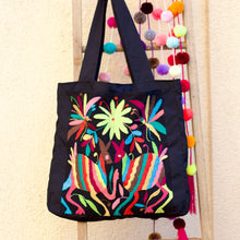 Load image into Gallery viewer, Otomi Black Embroidered Tote/Bag
