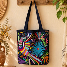 Load image into Gallery viewer, Otomí Embroidered Denim Tote
