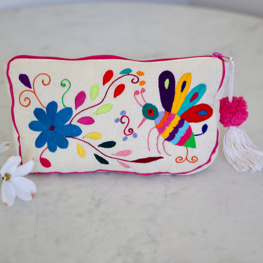 Otomi Embroidered toiletry Bag