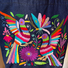 Load image into Gallery viewer, Otomí Embroidered Denim Tote
