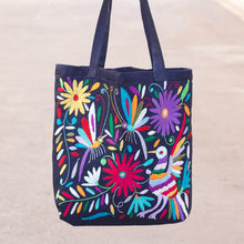 Load image into Gallery viewer, Otomí Embroidered Denim Tote
