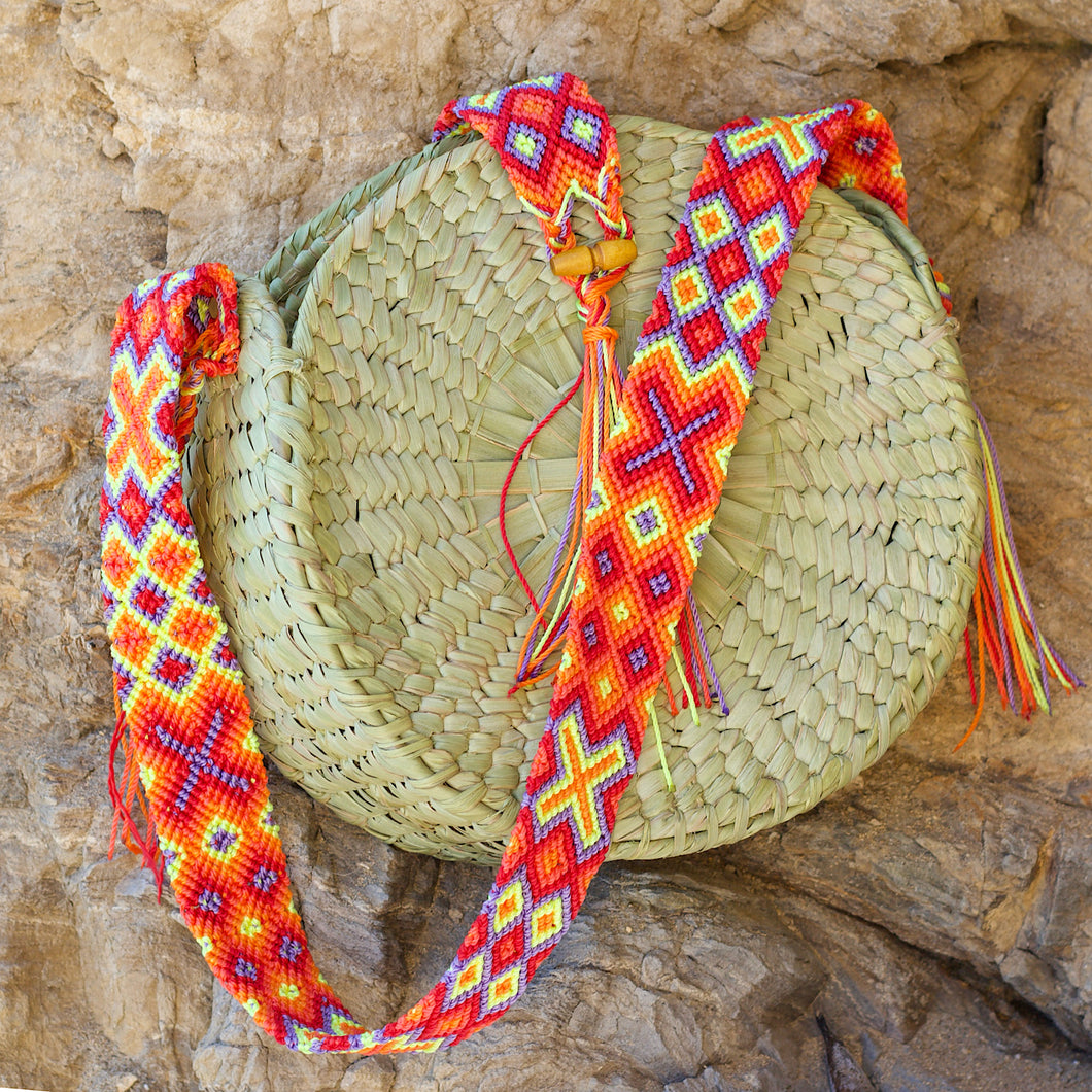 Straw Palm Circle bag