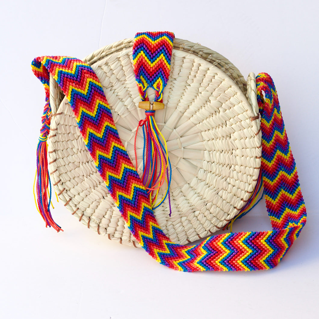 Straw Palm Circle bag