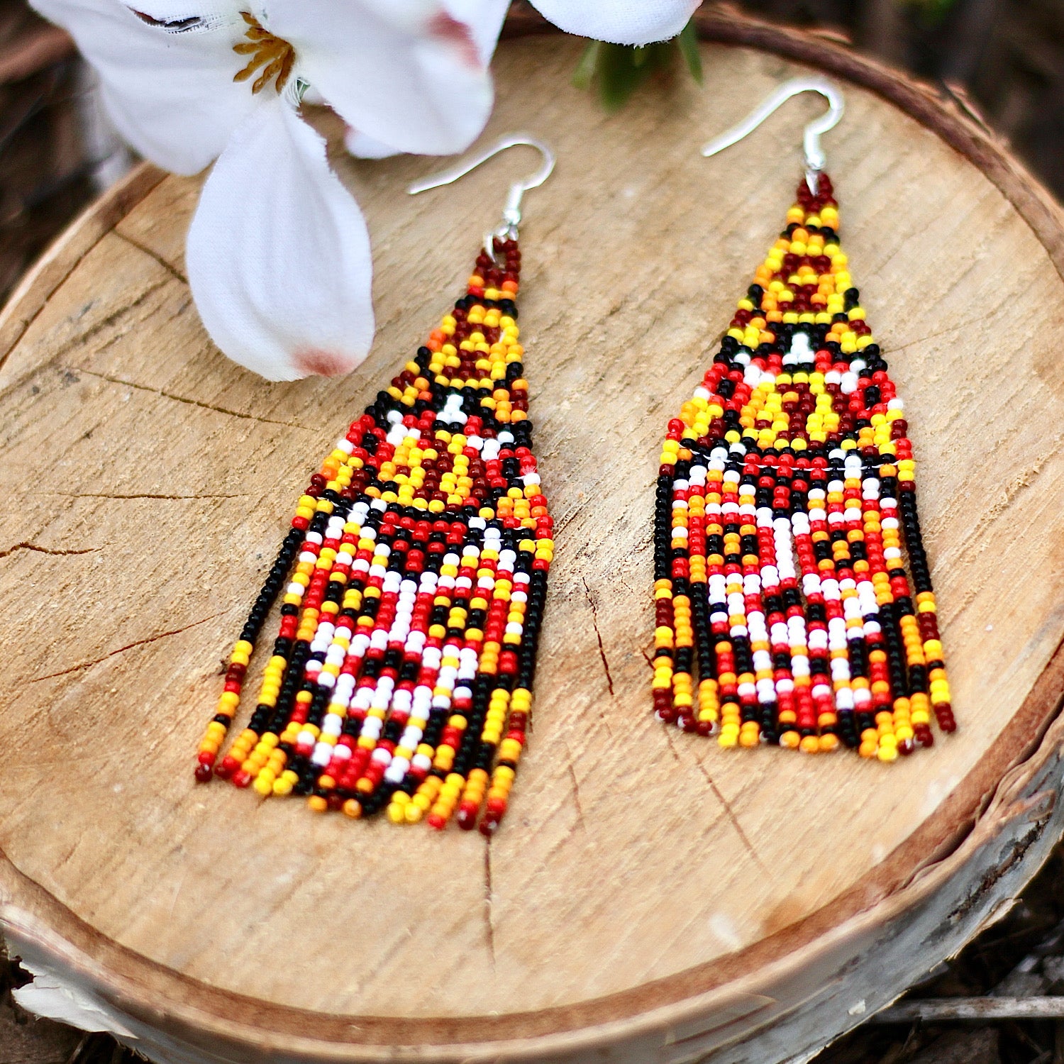 Huichol Fringe Earring Tutorial Huichol Earrings, Doll Earrings