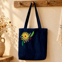 Load image into Gallery viewer, Otomí Embroidered Denim Tote
