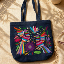 Load image into Gallery viewer, Otomí Embroidered Denim Tote
