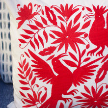 Load image into Gallery viewer, Otomi Embroidered Pillow Cover-Red
