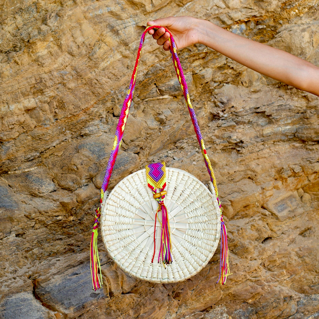 Straw Palm Circle bag