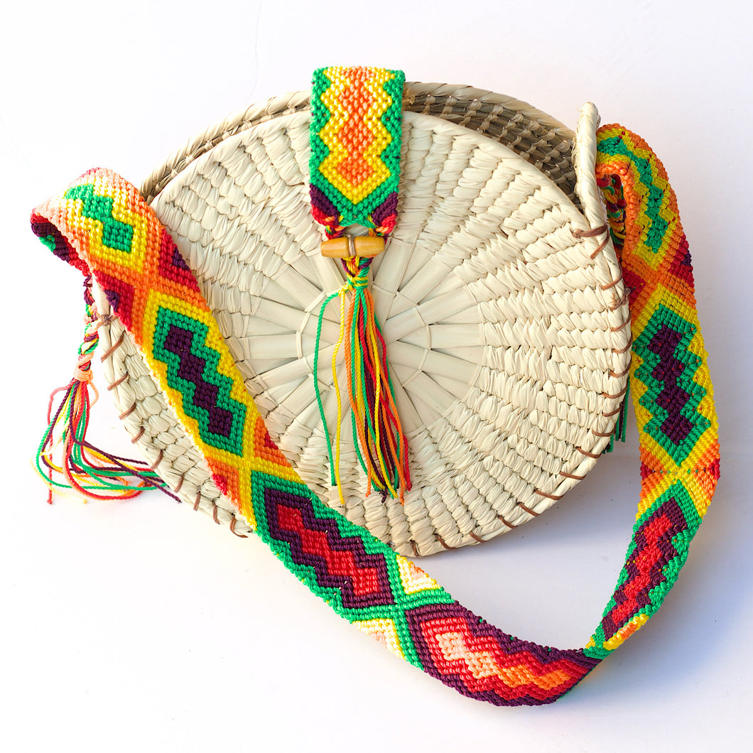 Straw Palm Circle bag