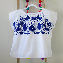 Load image into Gallery viewer, Otomi embroidered blouse -Blue  L
