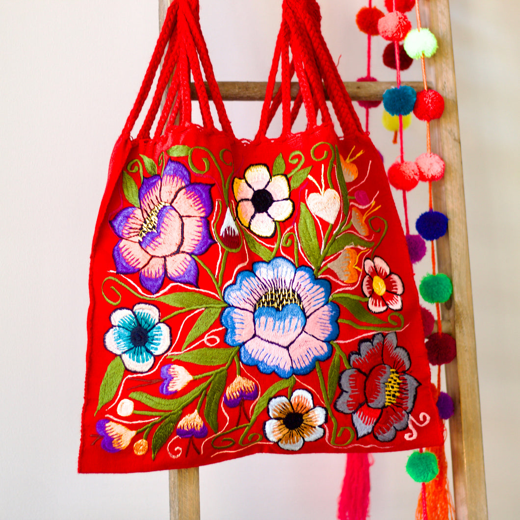 Handwoven Cotton Flower Tote