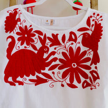 Load image into Gallery viewer, Otomi Red-embroidered blouse -L
