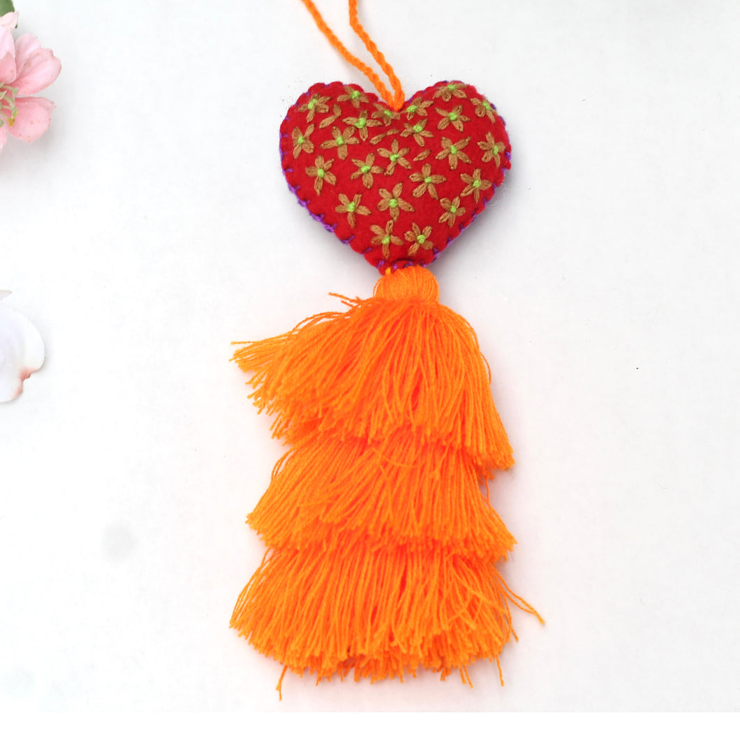 Heart Bag Charm-Orange