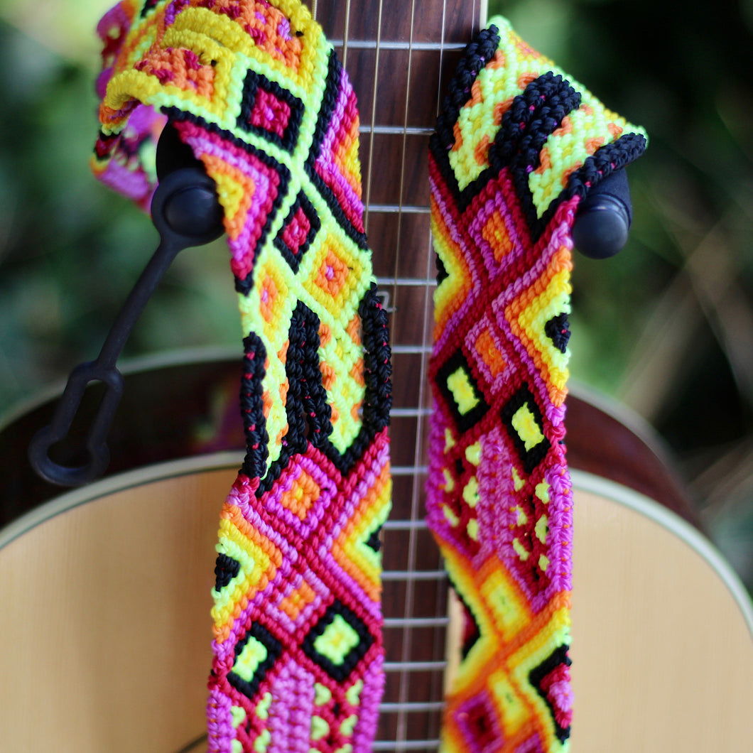 Leather Guitar-Woven Strap