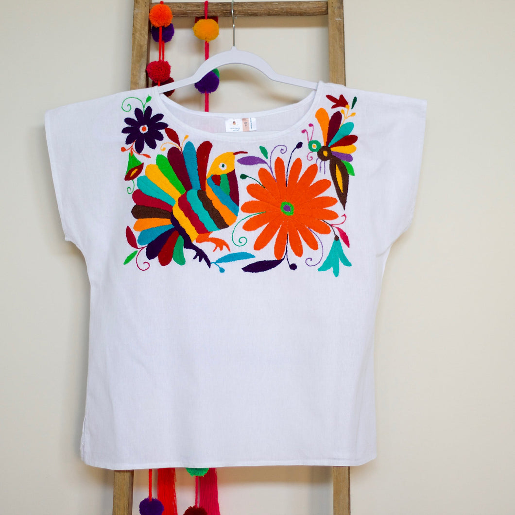 Otomi embroidered blouse-Multicolor-Large