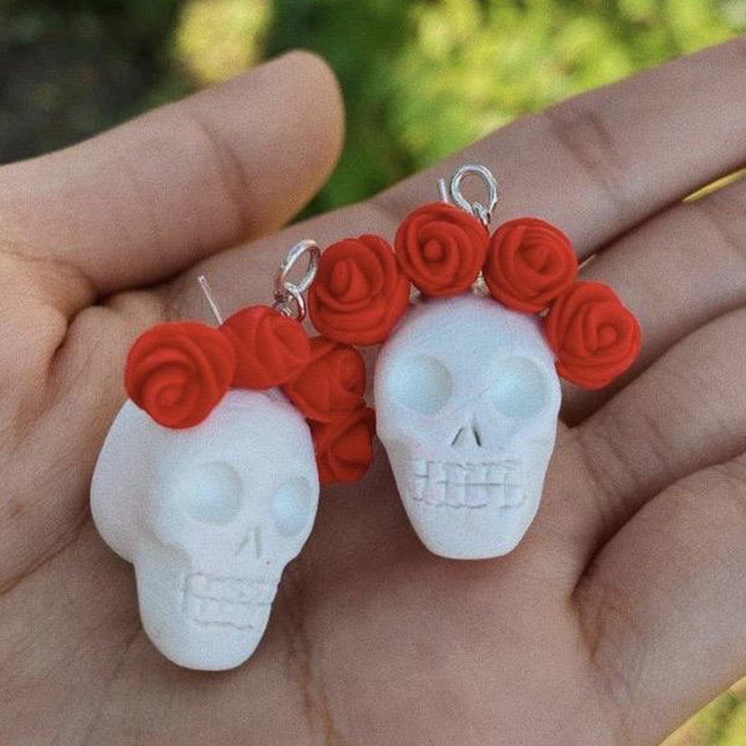 Calaveras y Rosas Earrings