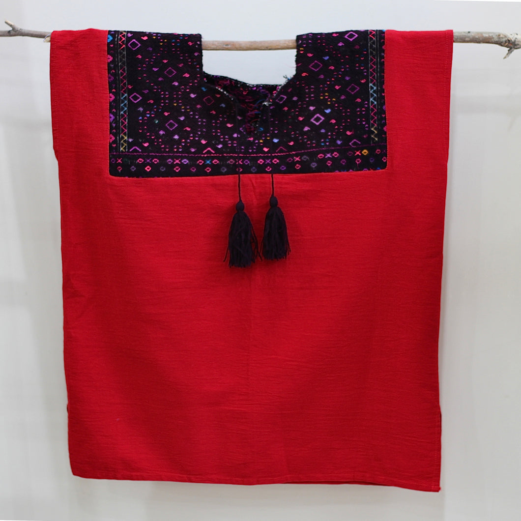 Huipil-Blouse-Red